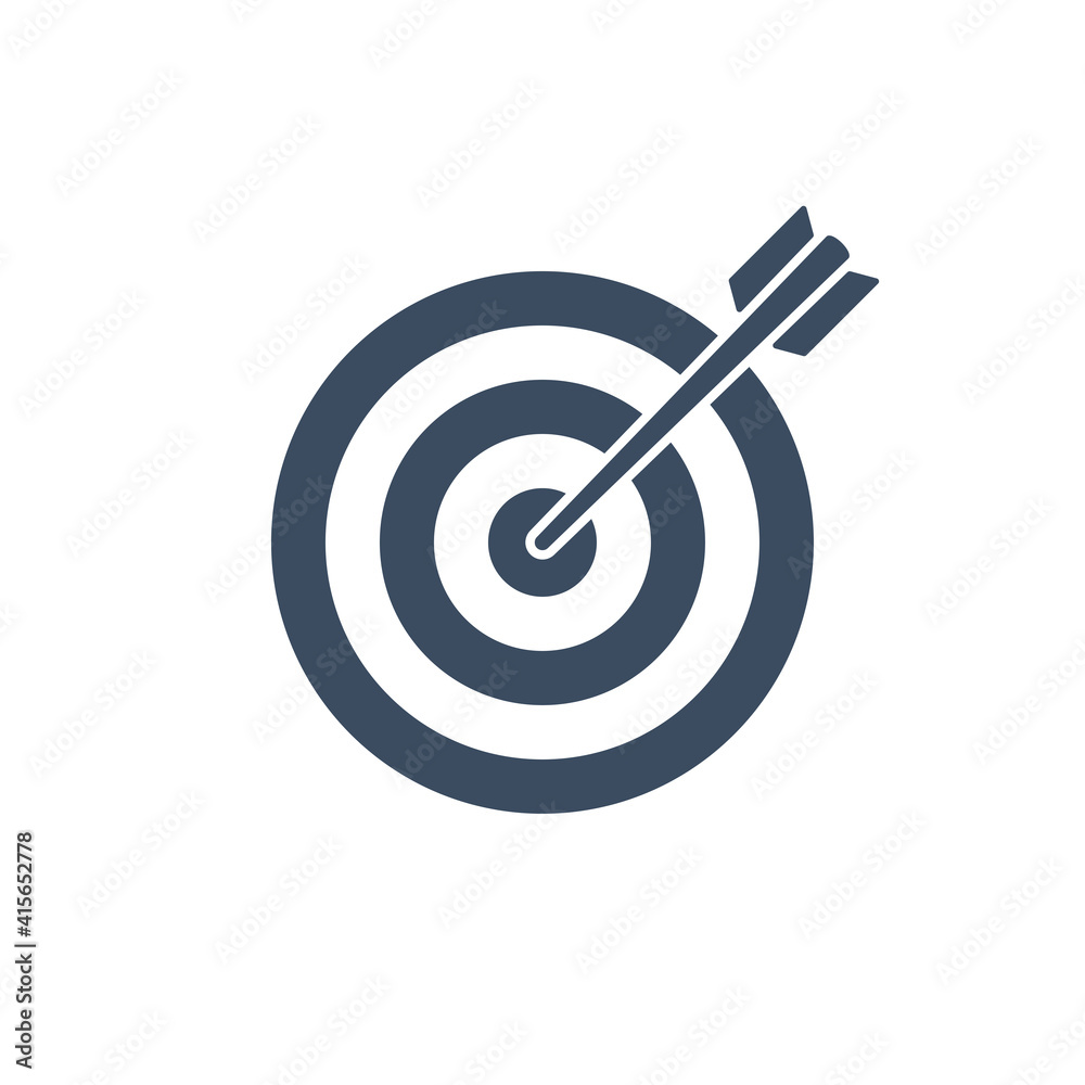 Target with arrow flat vector icon. Target with arrow flat vector icon.