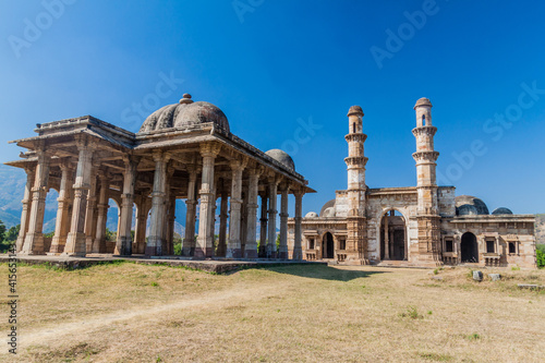 Kevda Masjid mosque with a cenotaph in Champaner historical city, Gujarat state, India photo