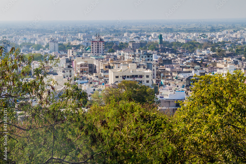 Aerial view of Junagadh, Gujarat state, India