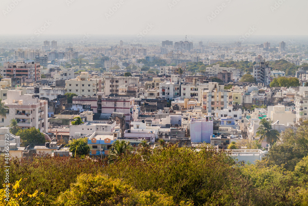 Aerial view of Junagadh, Gujarat state, India