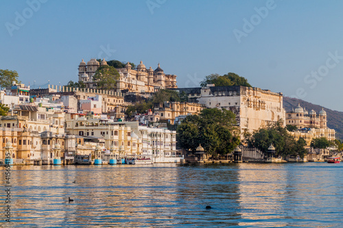 City palace in Udaipur, Rajasthan state, India photo