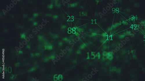3d rendered illustration of network connection numbers. High quality 3d illustration