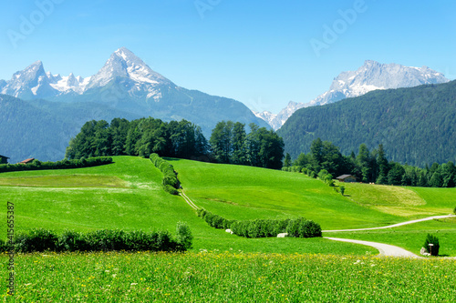 Bavarian Alps with snow-capped mountain