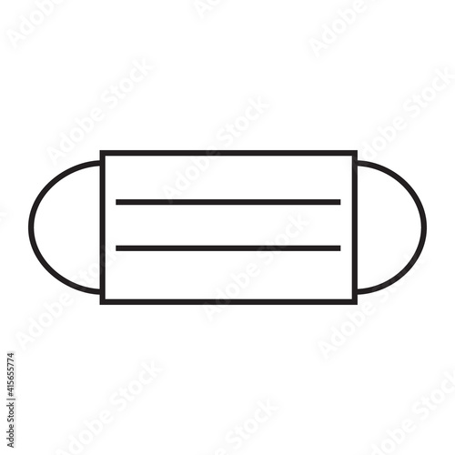 Medical protective mask simple icon in trendy line style isolated on white background for web apps and mobile concept. Vector Illustration