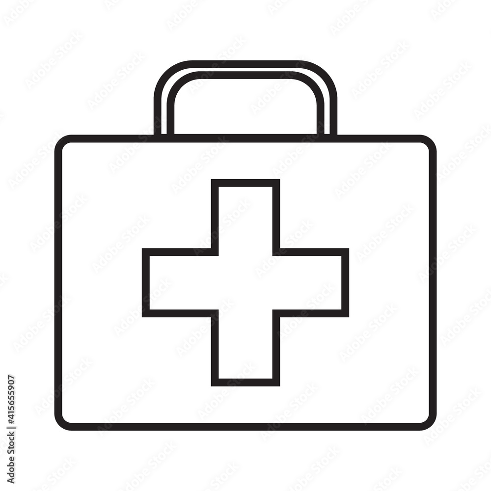 Doctor's case simple medical icon in trendy line style isolated on white background for web apps and mobile concept. Vector Illustration Doctor's case simple medical icon in trendy line style isolated on white background for web apps and mobile concept. Vector Illustration