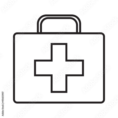 Doctor's case simple medical icon in trendy line style isolated on white back...