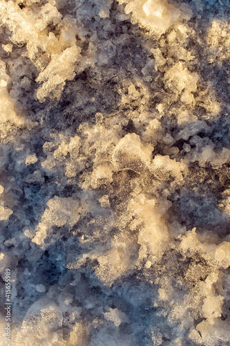 Frozen slushy snow and ice pattern © Amy Buxton