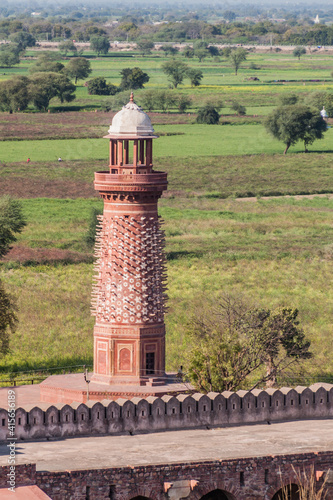 Hiran Minar in the ancient city Fatehpur Sikri, Uttar Pradesh state, India photo