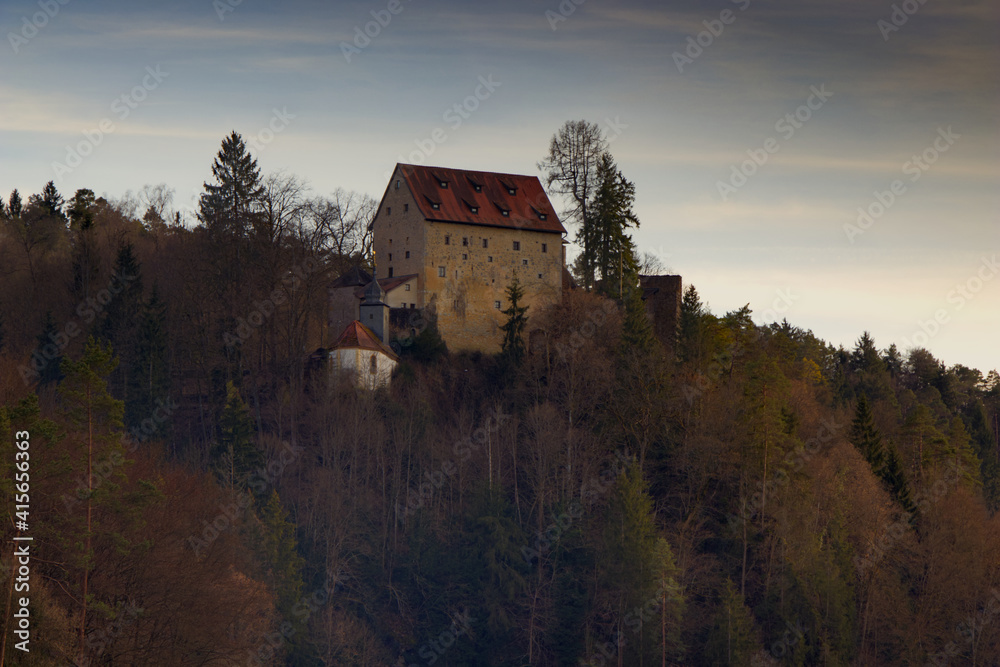 castle of rabeneck in the evenning
