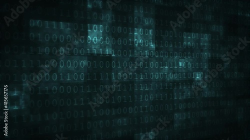 Oblique digital blue and black binary code. Programming and IT security. Technologic background.