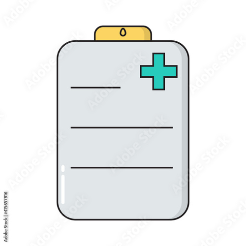 Doctor's planchette simple medical icon in trendy line style isolated on whit...