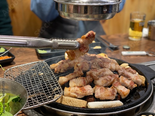KOREAN FOOD PORK BELLY SAMGYEOBSAL GRILL 