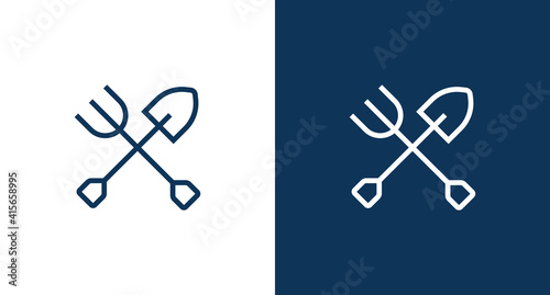 Shovel and pitchfork icon for web and mobile