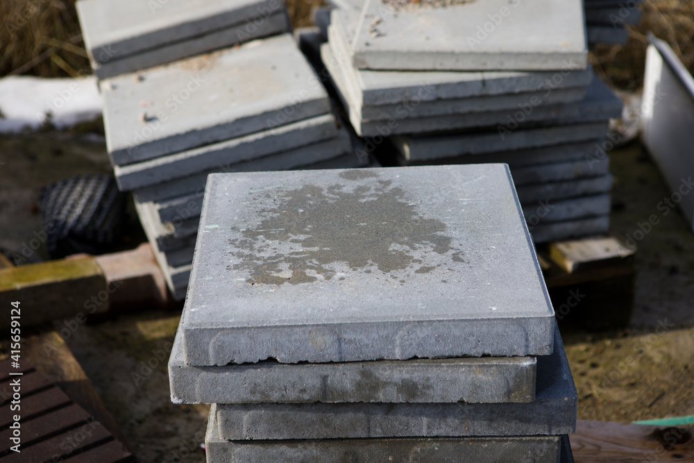 Concrete gray paving slab Concrete gray paving slab