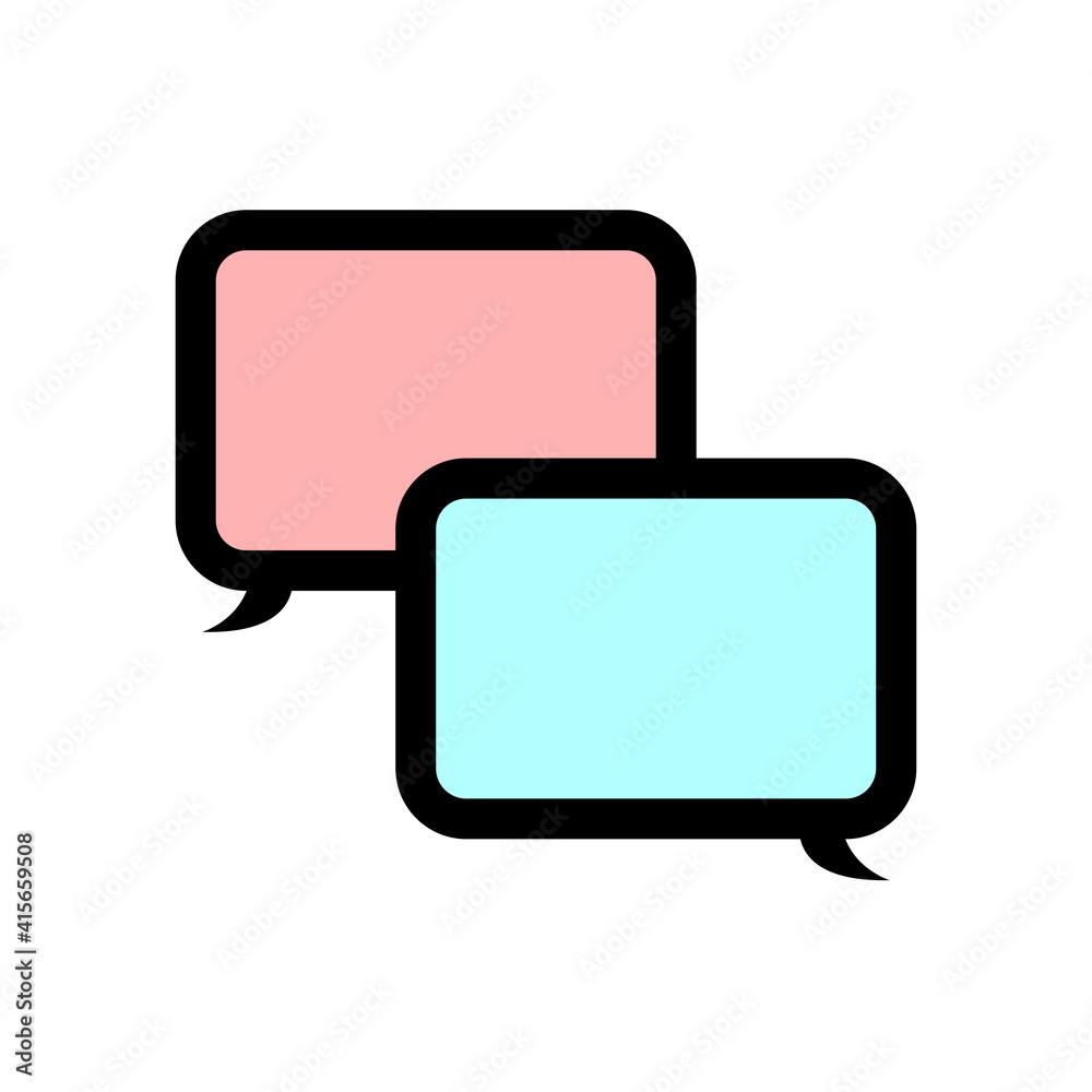 Fototapeta premium Dialog icon in text messaging. Two clouds with conversations. Vector illustration on a white background.