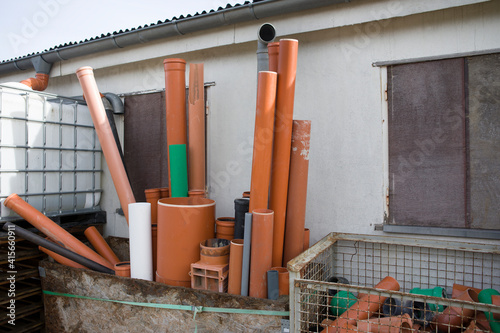Sewer pipes on the square
