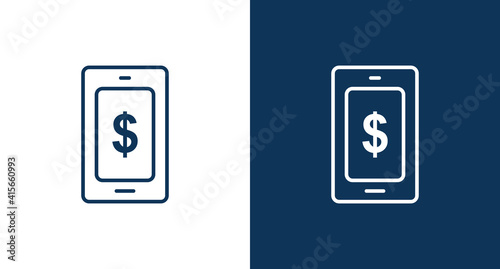 Mobile phone outline icon illustration isolated vector sign symbol