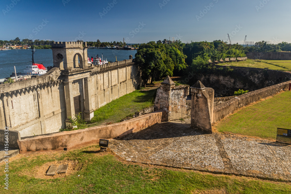 Walls of Fortaleza Ozama fortress in Santo Domingo, capital of Dominican Republic.
