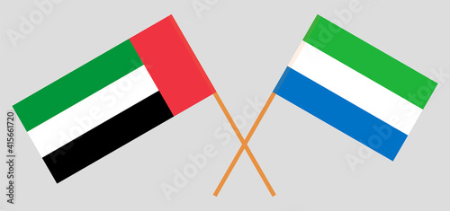 Crossed flags of the United Arab Emirates and Sierra Leone