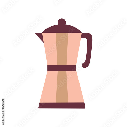 cartoon coffee maker isolated on white, vector illustration