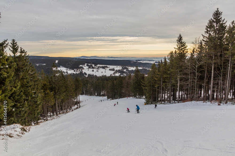 Ski slope of the Ricky v Orlickych horach ski centrum, Czech Republic Ski slope of the Ricky v Orlickych horach ski centrum, Czech Republic
