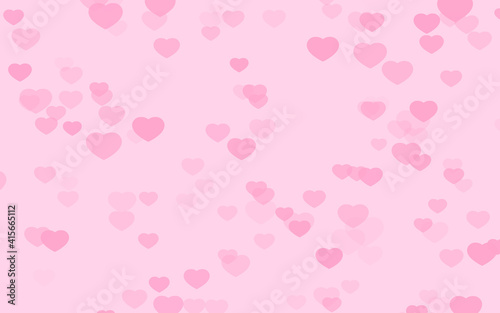 Valentine day pink hearts on pink background.