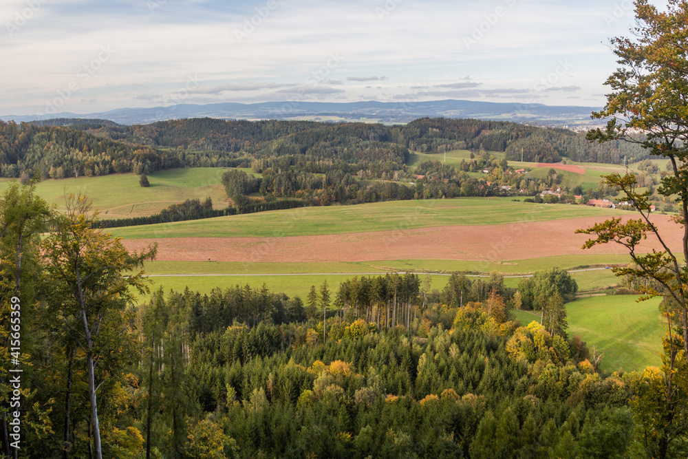 Obraz premium Autumn landscape of eastern Bohemia near Zampach, Czech Republic