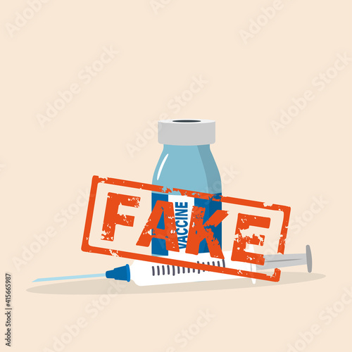 Fake drugs, pharmaceutical fake package. Symbol for harmful counterfeit vaccine, risk and danger of illegal produced pharmaceuticals.