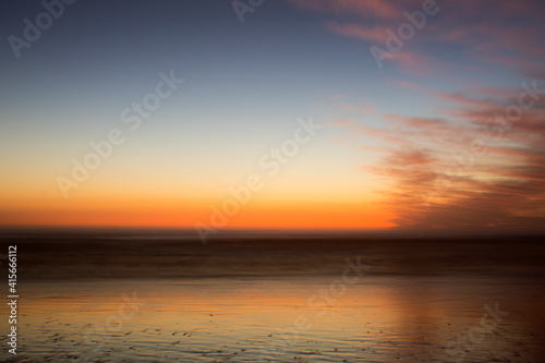 The calm of the beach and sunset