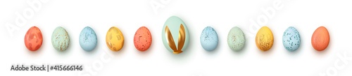 Easter eggs multicolored set realistic isolated. Vector illustration