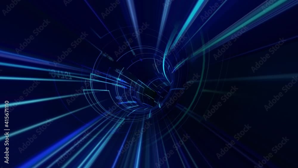 Driving through the hi tech tunnel concept