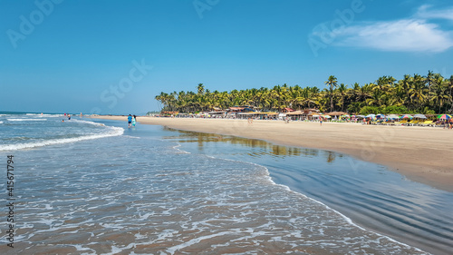 Ashvem Beach. North Goa, India. Horizontal panorama