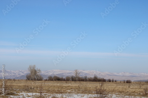 Boundless Siberian sky in winter