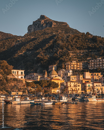 Morning light on the village of Cetara, on the Amalfi Coast in Campania, Italy