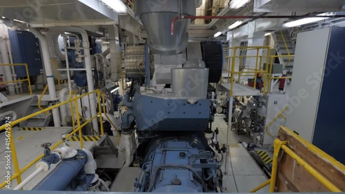 Vibration on top of shaft generator and main engine of ship