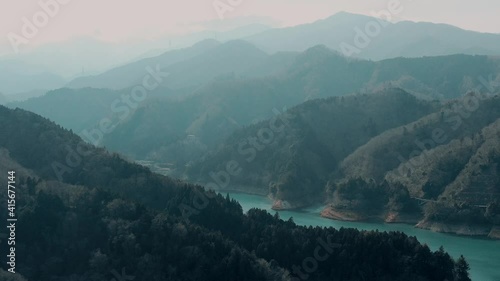 Miyagase lake panoramas view photo
