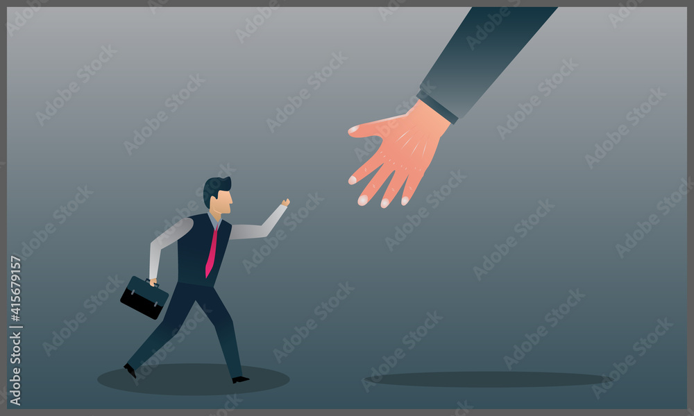 Fototapeta premium vector illustration of helping hand business, symbol of support, assistance and cooperation, Eps 10