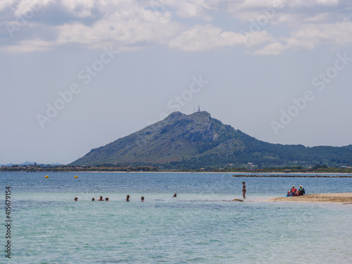 Playa del Port de Pollenca in Mallorca, Beach of the Port of Pollenca