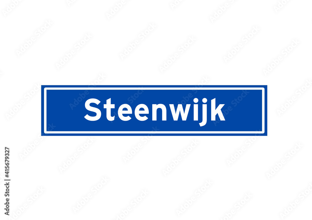 Steenwijk isolated Dutch place name sign. City sign from the Netherlands. Steenwijk isolated Dutch place name sign. City sign from the Netherlands.