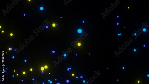 Blue and yellow lights in the night