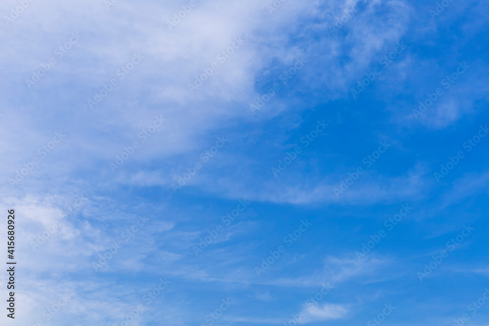 Beautiful clouds with blue sky background. Nature weather, cloud blue sky