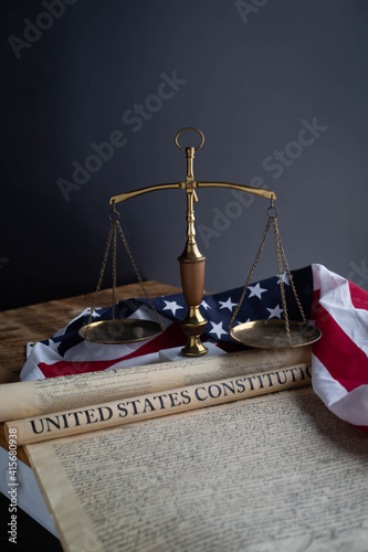 The flag and the constitution of United states of America 