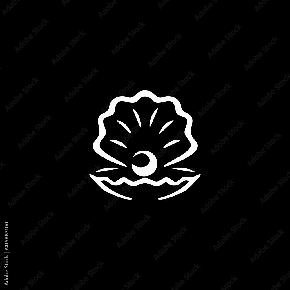 Obraz premium vector illustration of simple shell logo, icon 