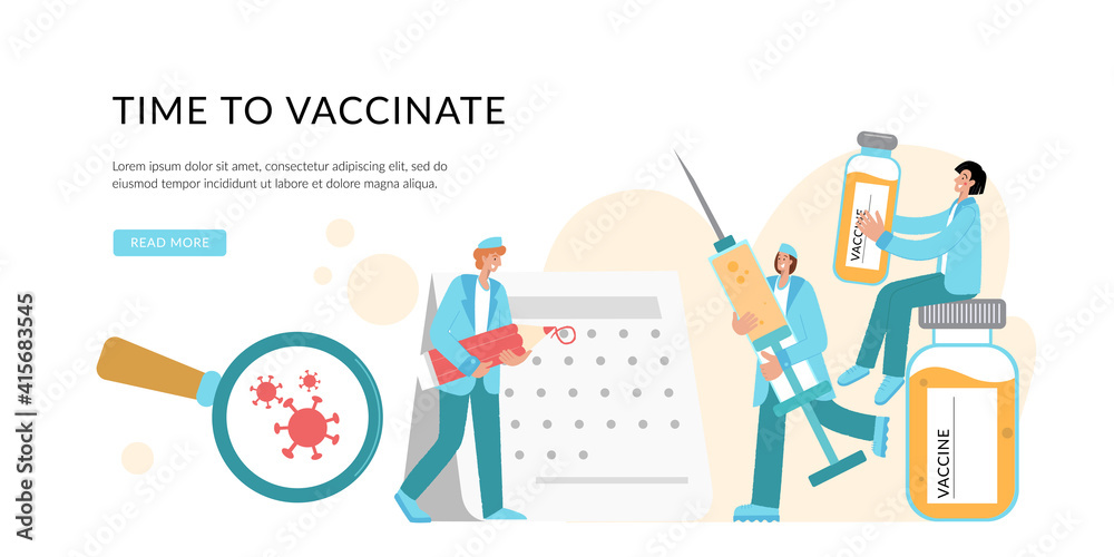 Prevention injection, immunization. Coronavirus infection treatment. Doctor Create Vaccination Schedule. Nurse holding Syringe. Immunization Campaign Concept. Vaccination.
