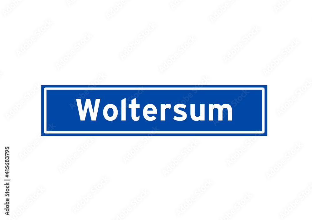 Woltersum isolated Dutch place name sign. City sign from the Netherlands. Woltersum isolated Dutch place name sign. City sign from the Netherlands.