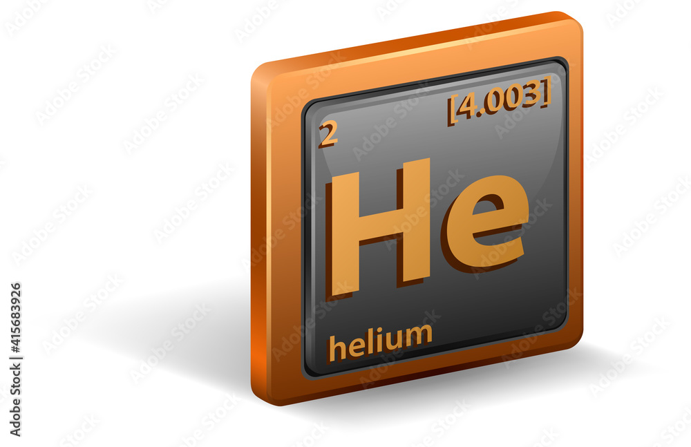 Helium chemical element. Chemical symbol with atomic number and atomic mass. Helium chemical element. Chemical symbol with atomic number and atomic mass.