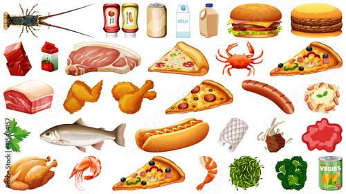 Set of food isolated