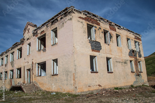 Old ruined building, devastation and abandonment