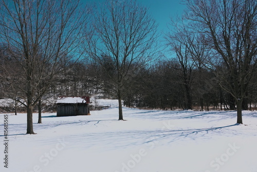 shack in the snow
