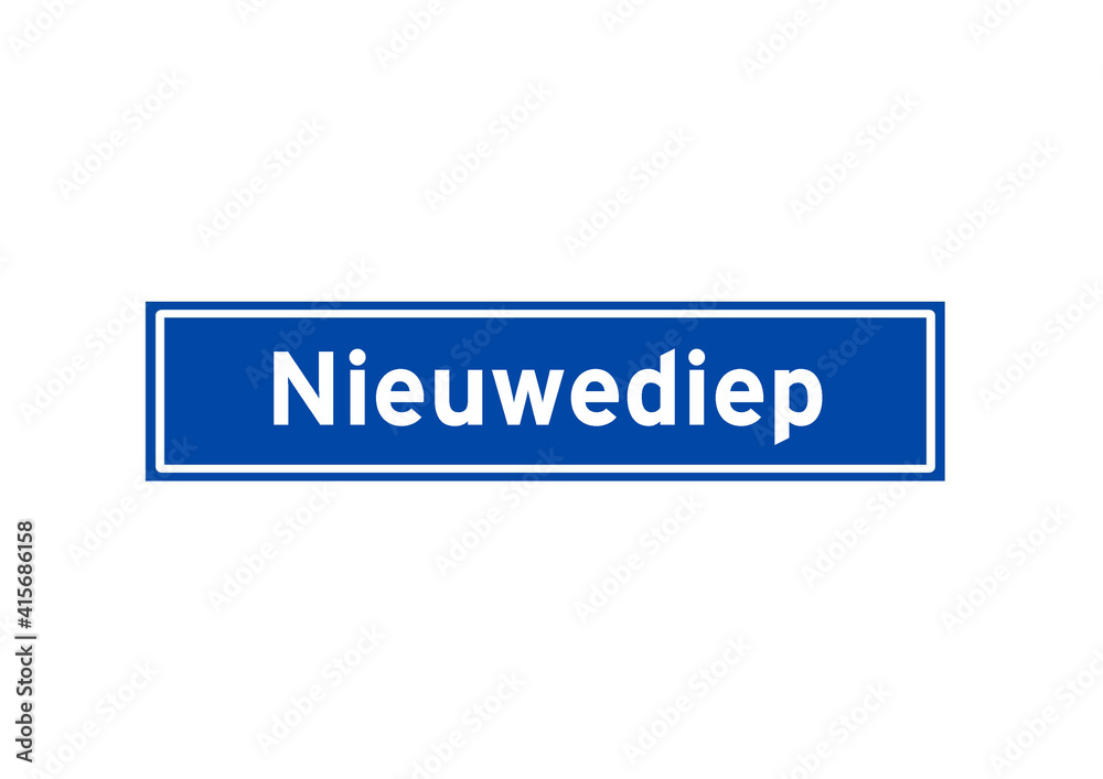 Nieuwediep isolated Dutch place name sign. City sign from the Netherlands. Nieuwediep isolated Dutch place name sign. City sign from the Netherlands.